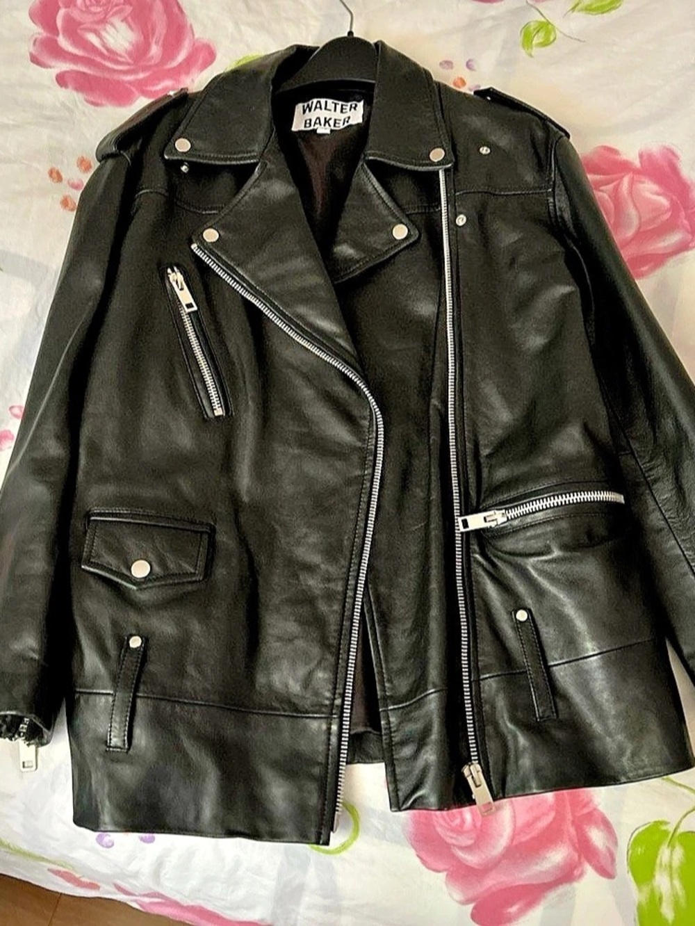 Walter Baker Allison Leather Moto Jacket Black